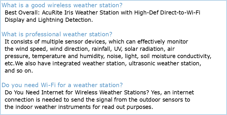 professional wifi weather station