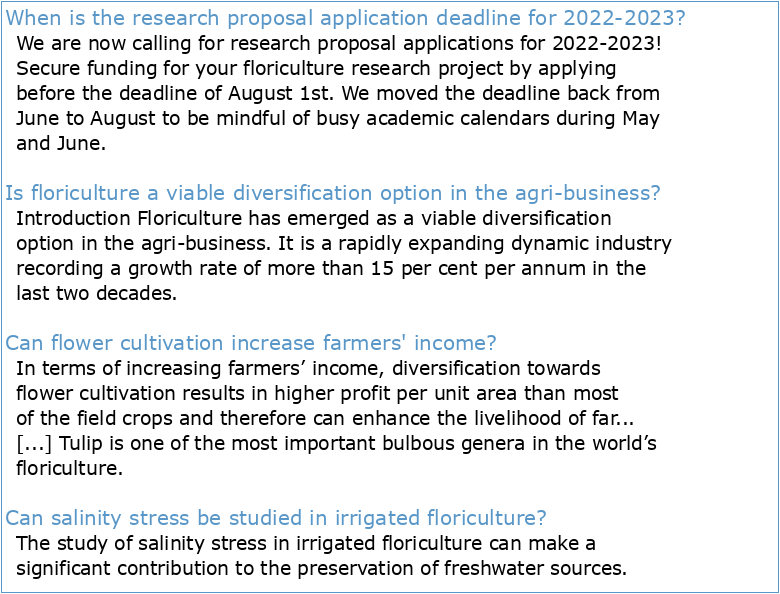 Samples Of Floriculture Research Proposals