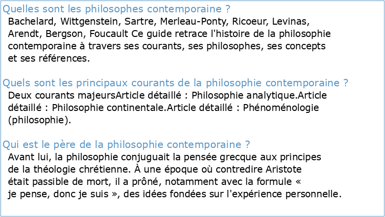 PHI 237–Textes de philosophie contemporaine (3 cr)