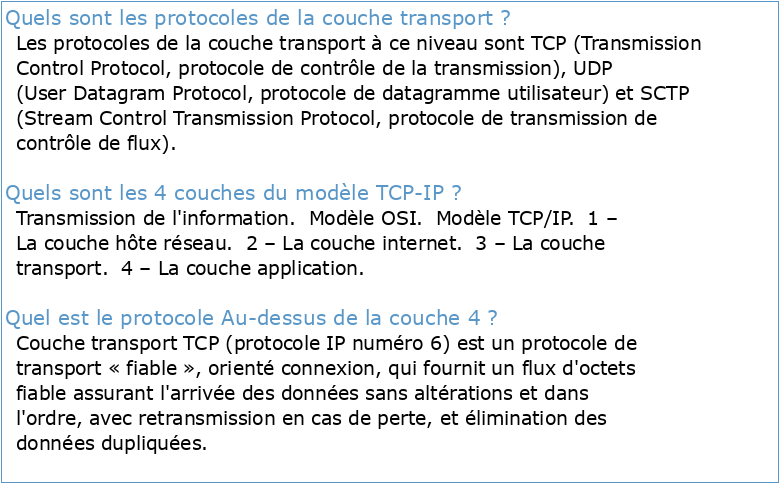 TP No 4 de Réseaux Etude des protocoles de la couche transport d