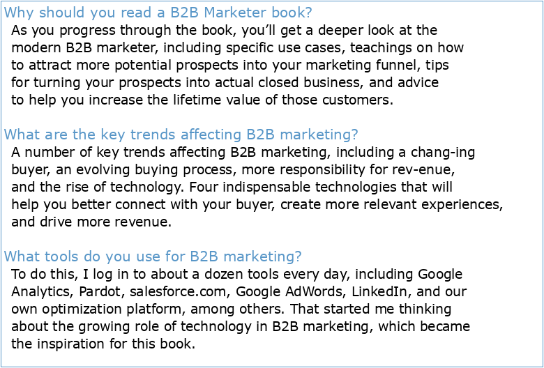 The Handbook Reference for BtoB Marketing”