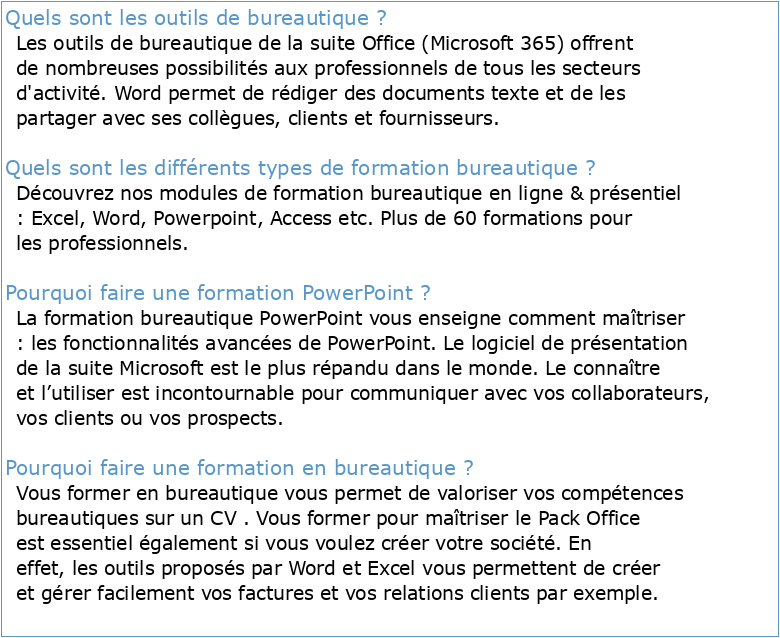 Bureautique Initiation : Excel + Word + Powerpoint