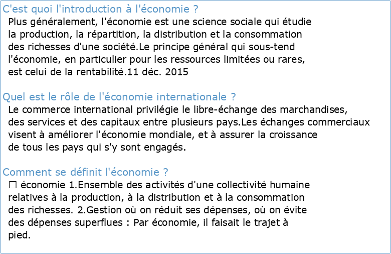 Introduction générale à l'économie internationale 1-Définition de l