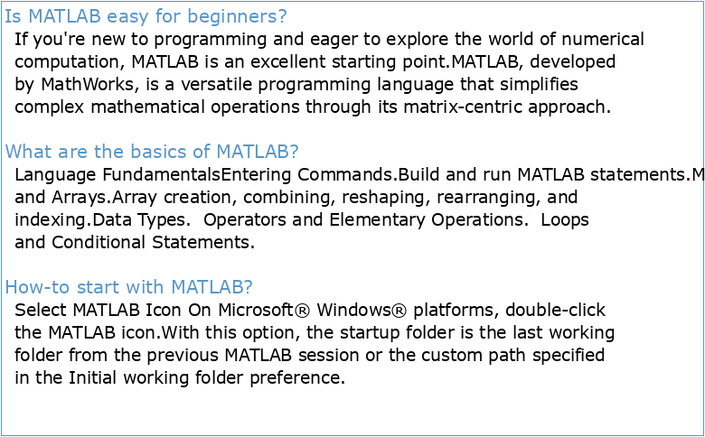 A Guide to MATLAB