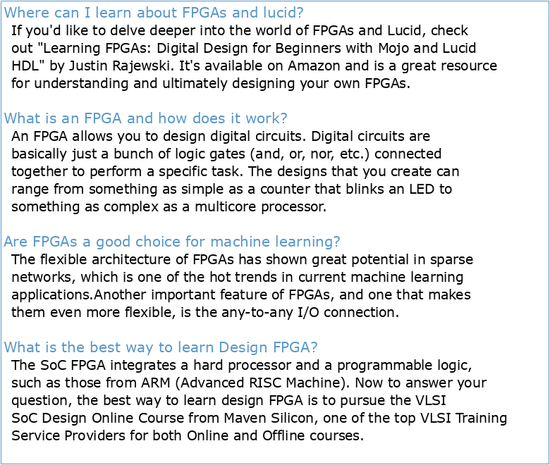 Learning FPGAs: Digital Design for Beginners With Mojo and Lucid