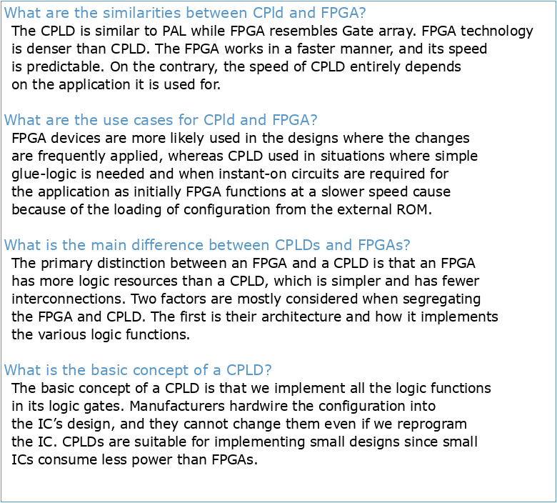 FPGA vs CPLD