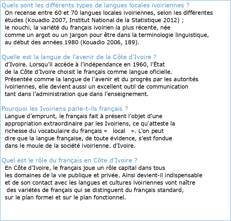 La langue française dans tous les contours de la société ivoirienne