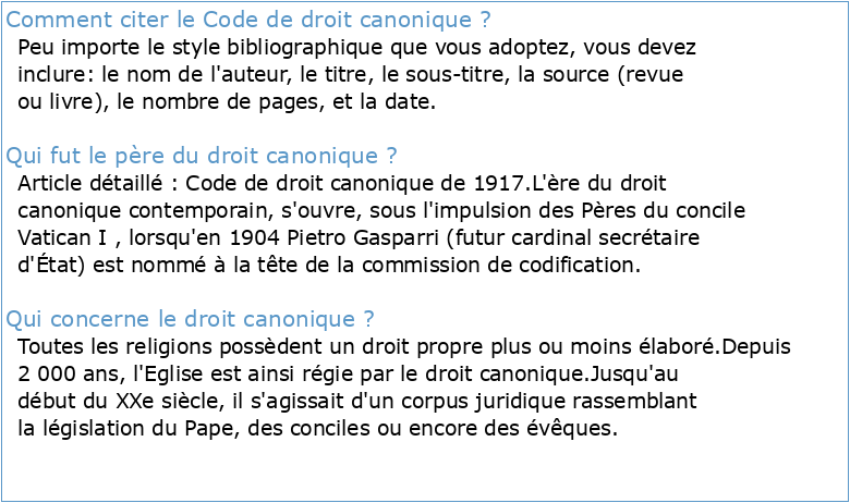 Code Du Droit Canonique