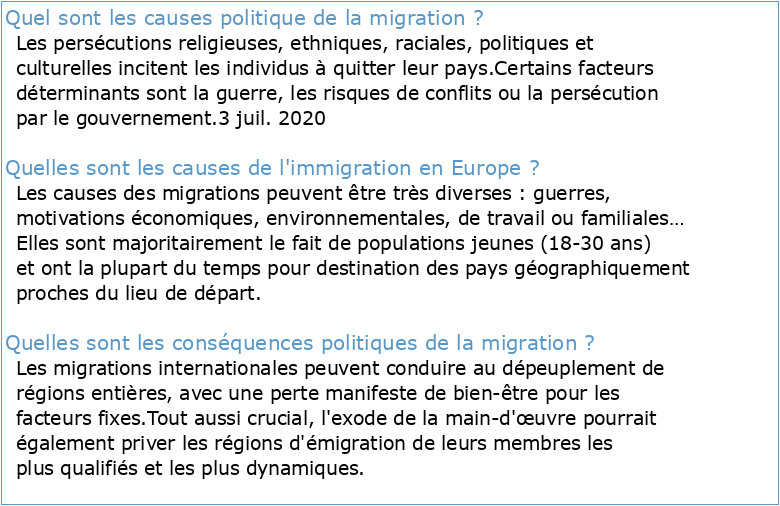 les causes des migrations dues aux politiques « Made in europe »
