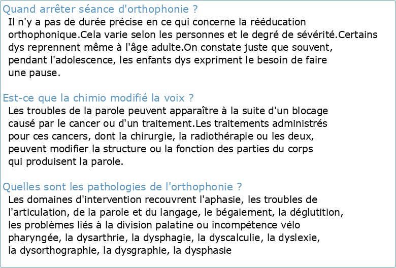 CANCERS ET ORTHOPHONIE