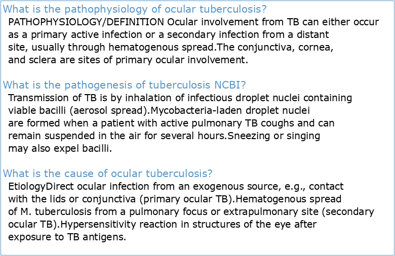 Pathogenesis of ocular tuberculosis: new