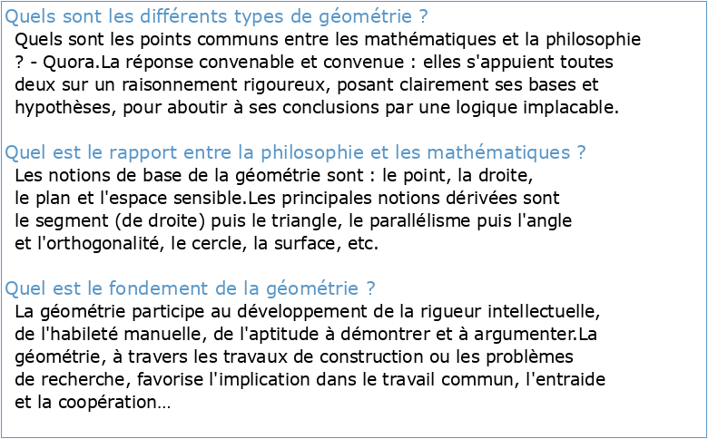 Philosophie mathématique Nouveaux principes de géométrie de