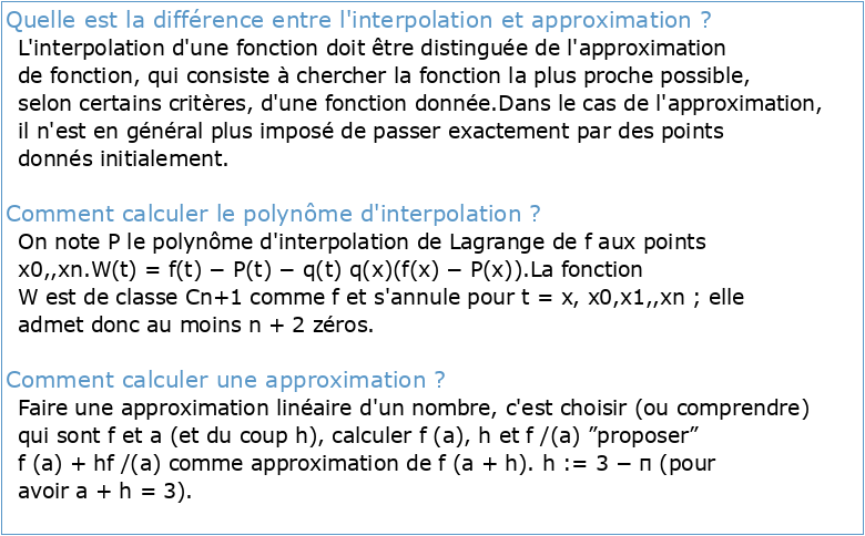 TD 3 : Interpolation et approximation polynômiale Interpolation