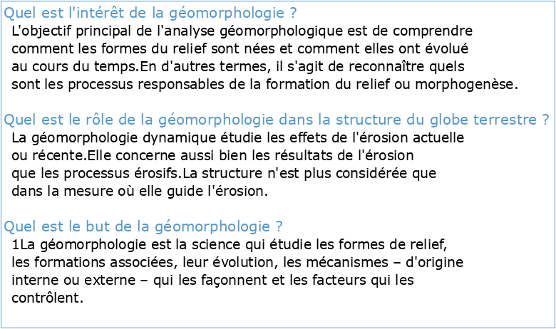 Introduction générale : Géomorphologie structurale