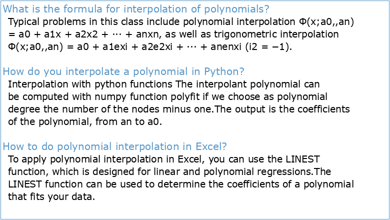 MATH 3795 Lecture 14 Polynomial Interpolation