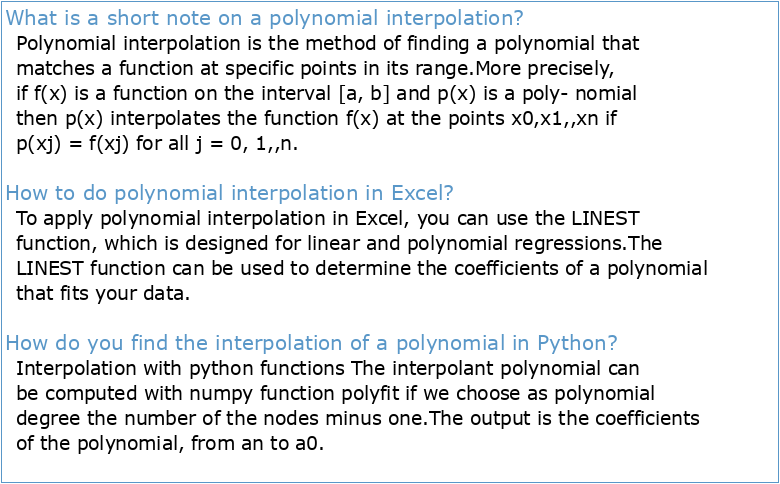 Math 563 Lecture Notes Polynomial interpolation: the fundamentals