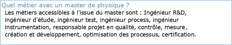 Evaluation du master Physique et applications de l'Université Paris 13