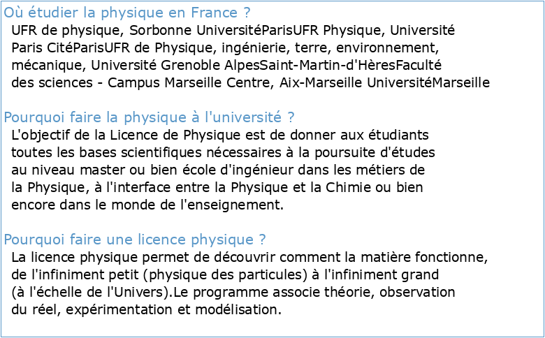 Evaluation de la licence Physique (Université Paris-Sud)