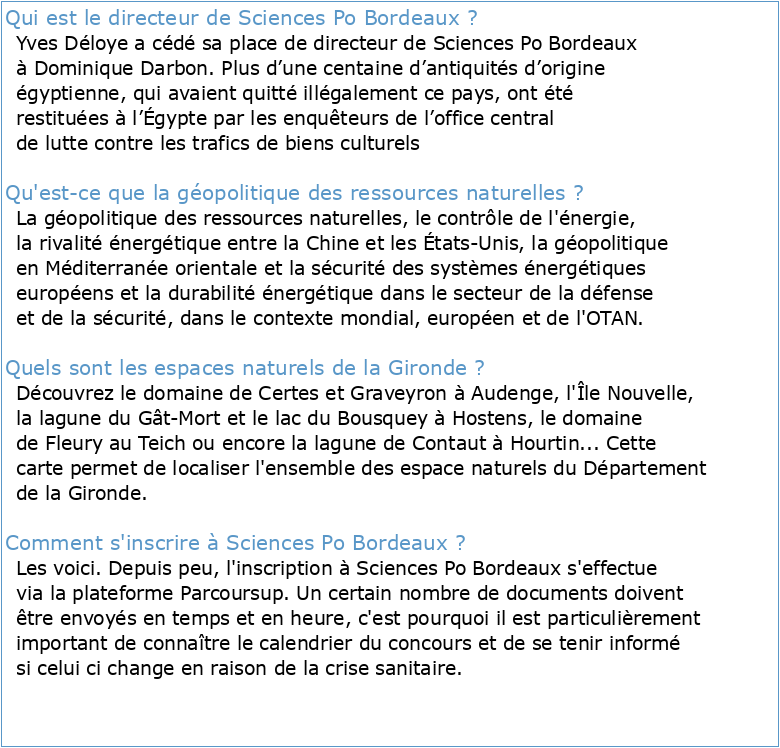 Géopolitique des ressources naturelles  Sciences Po Bordeaux