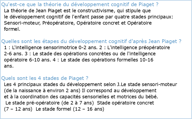 Jean Piaget et la psychologie du développement cognitif (II)