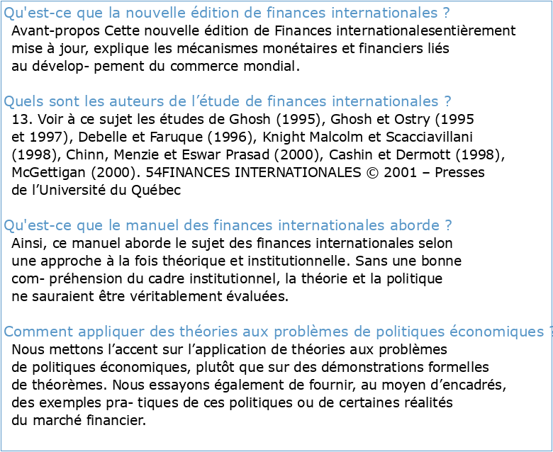 Finances internationales : Théorie politique et pratique 2e