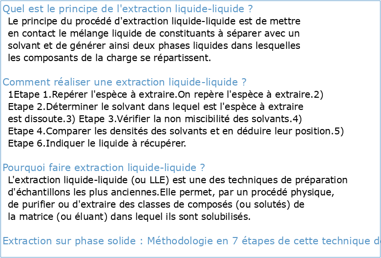 Extraction liquide-liquide