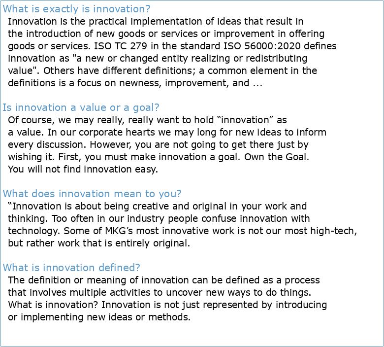 Defining Innovation