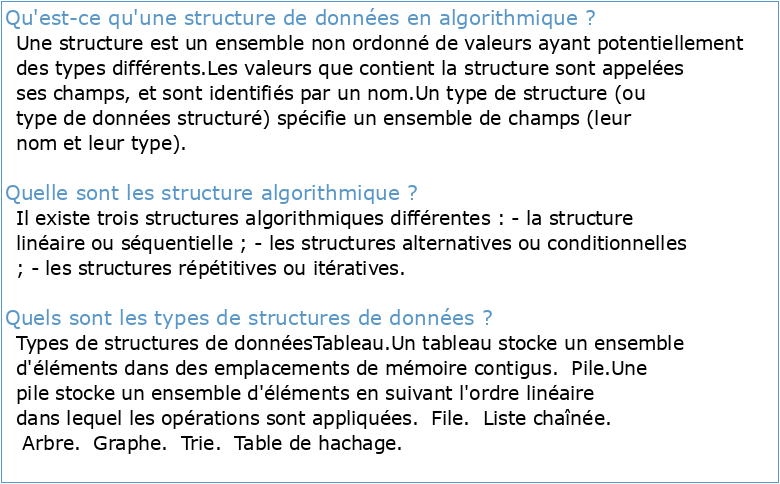 Algorithmique et structure de données 2
