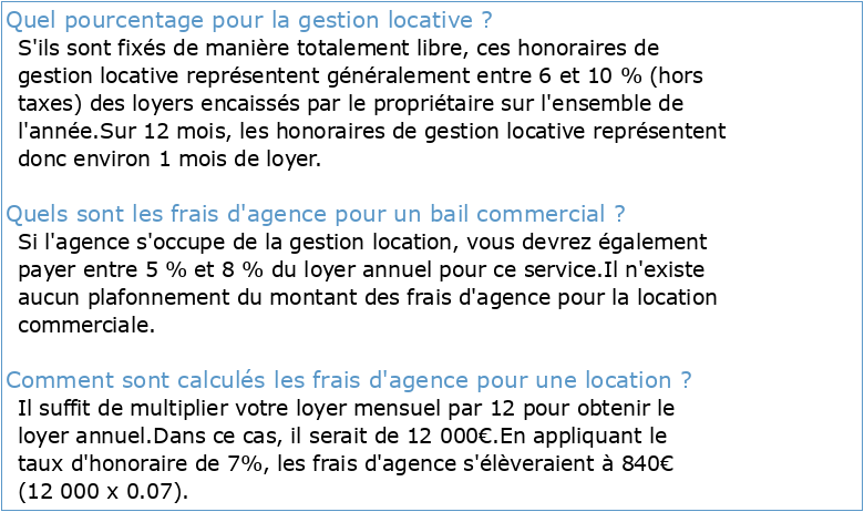 barème gestion locative « habitation » & « bureau/commerce/local »