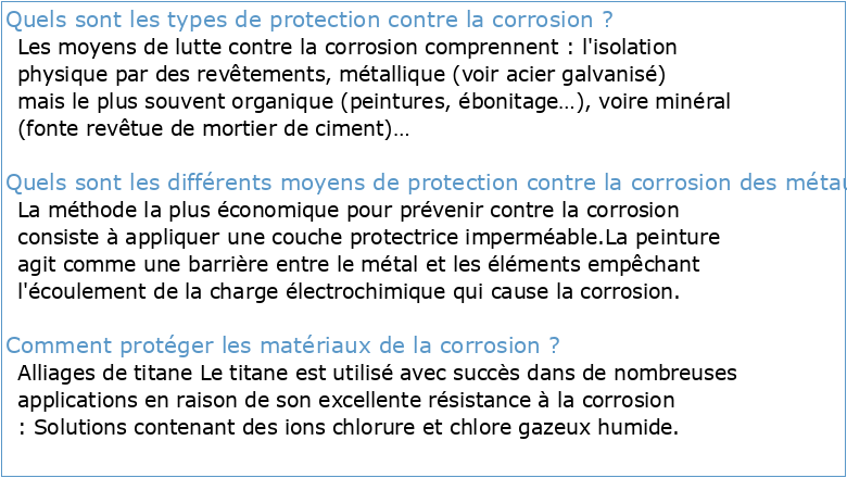 1 Ch 9 : Protection contre la corrosion alliages