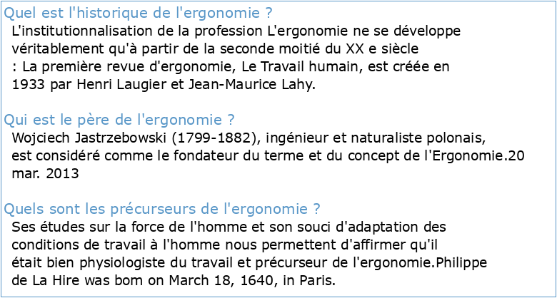 Histoire de l'Ergonomie francophone