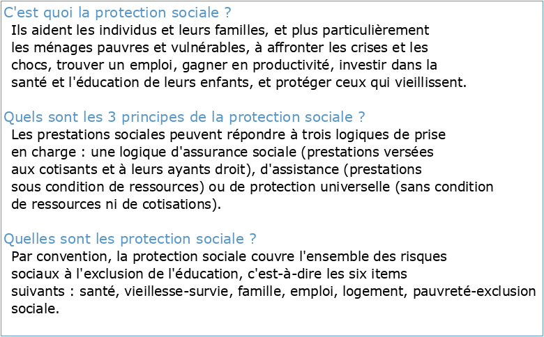 03 La protection sociale depuis 1959 Vue ’ensele