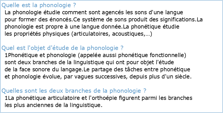 3 La phonologie L'étude des sons des langues (2)