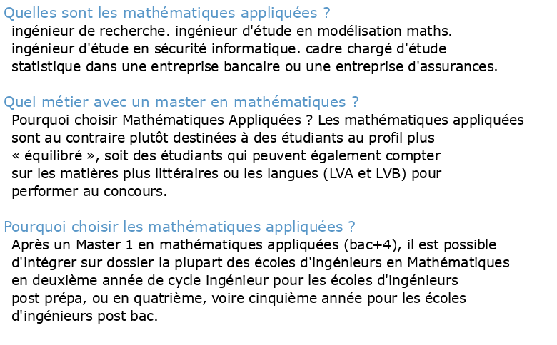 Mathématiques appliquées (MA)