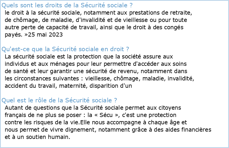 Le « droit à la sécurité sociale » consacré par l'article 23 de la