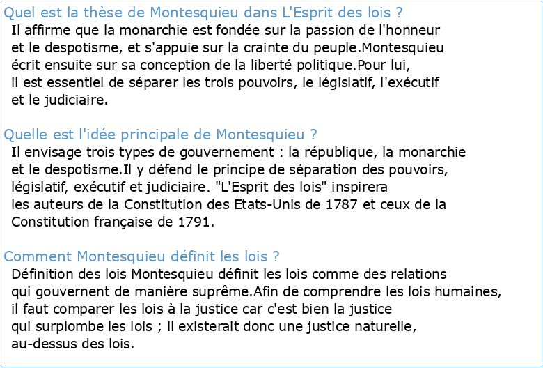 Charles de Secondat de Montesquieu De l'esprit des lois