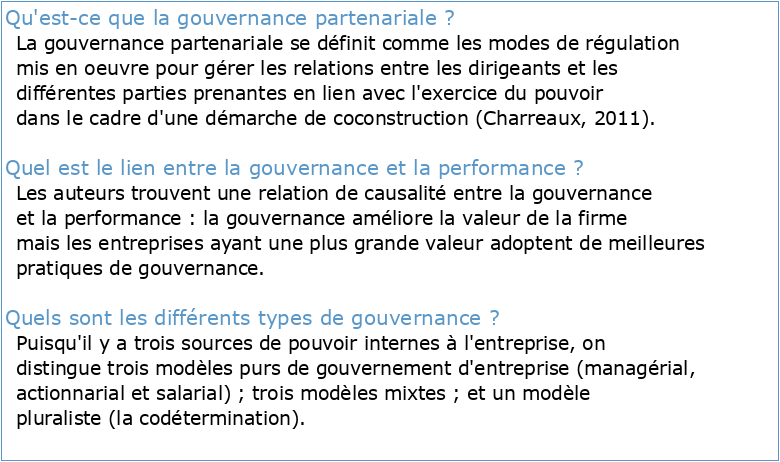 Gouvernance partenariale et performance organisationnelle