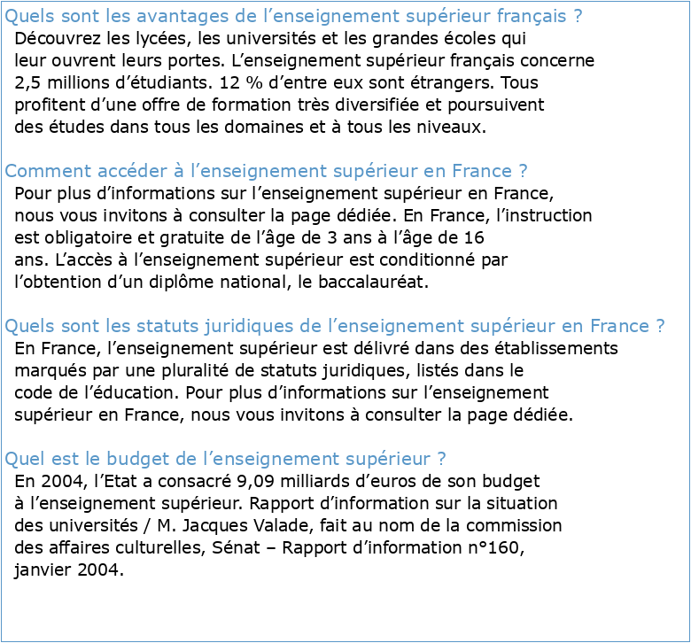 L’enseignement supérieur en France