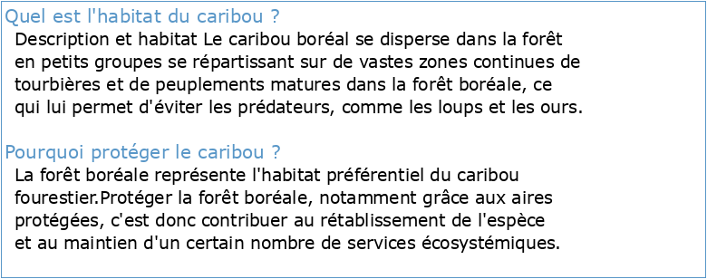 Évaluation de la connectivité de l'habitat du caribou forestier selon