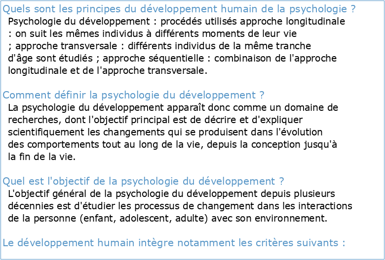 Psychologie du développement humain