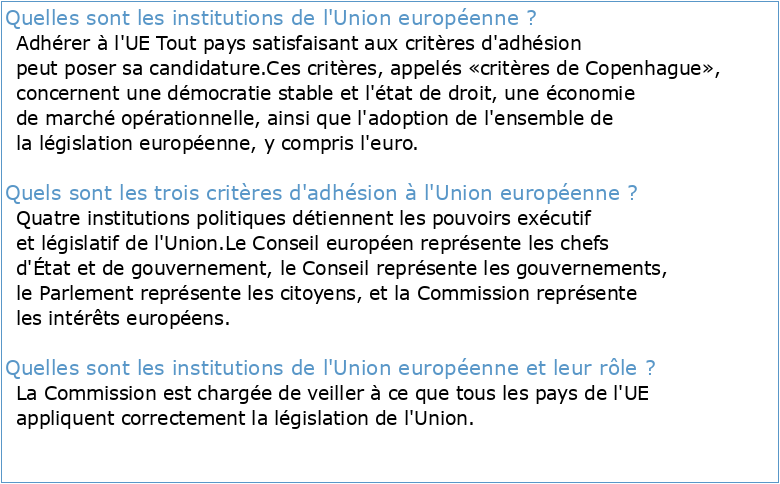 Les aspects institutionnels de ladhésion de lUnion européenne