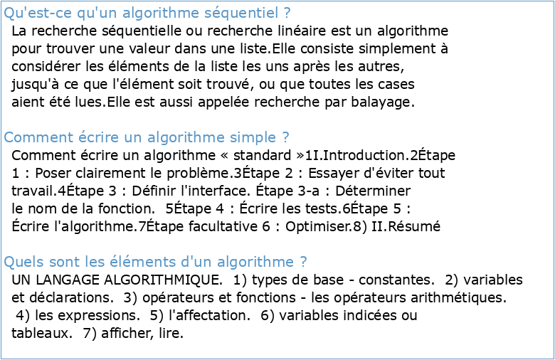 Chapitre 2: L’algorithme séquentiel simple