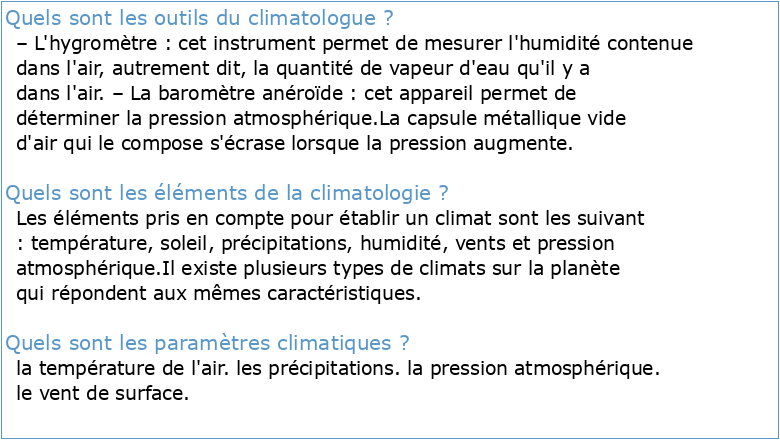 Guide des pratiques climatologiques