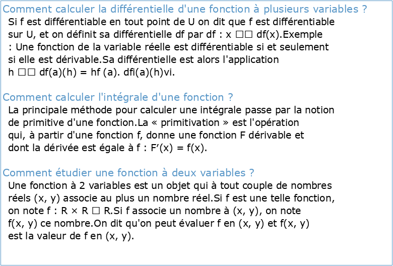 Int egrales de fonctions de plusieurs variables