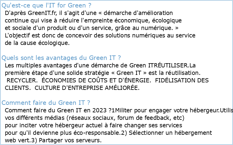Le Green IT