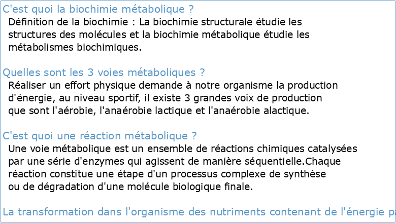 Biochimie métabolique wmds1215
