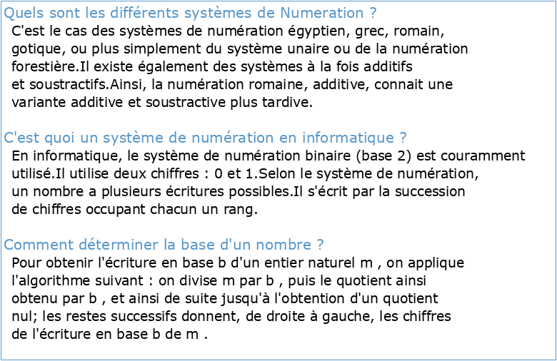 CHAPITRE I : Les systèmes de numération et de codage