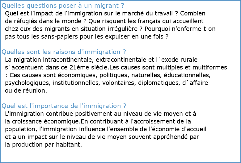 Parlons immigration en 30 questions