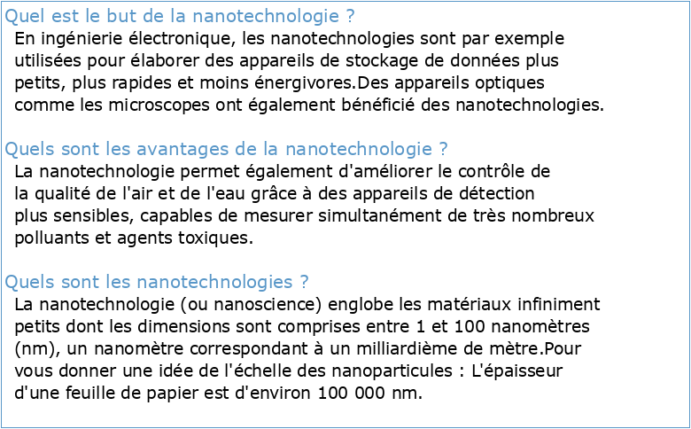 Les nanotechnologies dans l'enseignement secondaire
