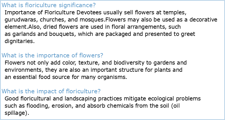 10 importance of floriculture